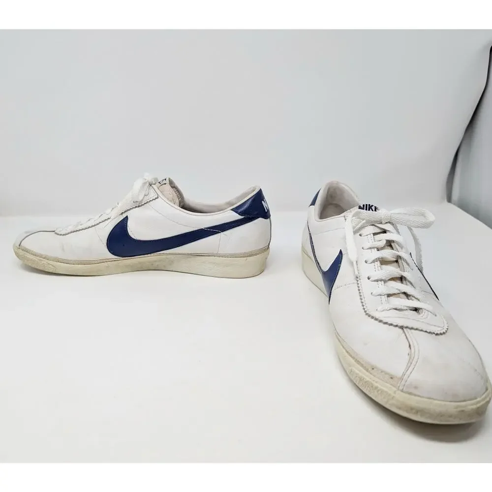 Vintage Nike Leather Bruin Leather White Blue Shoes Korea Men's Size 13